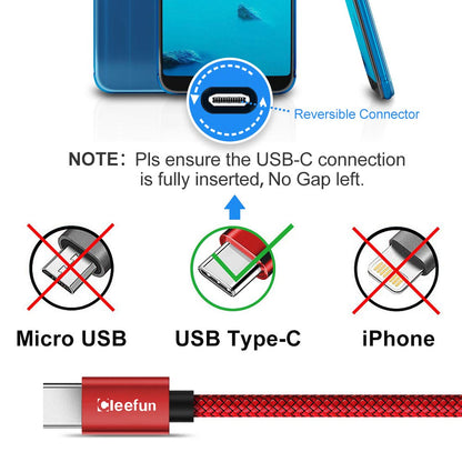 USB C Cable 6ft 5pack CLEEFUN | USB A to USB C Fast Charging USBC Cable