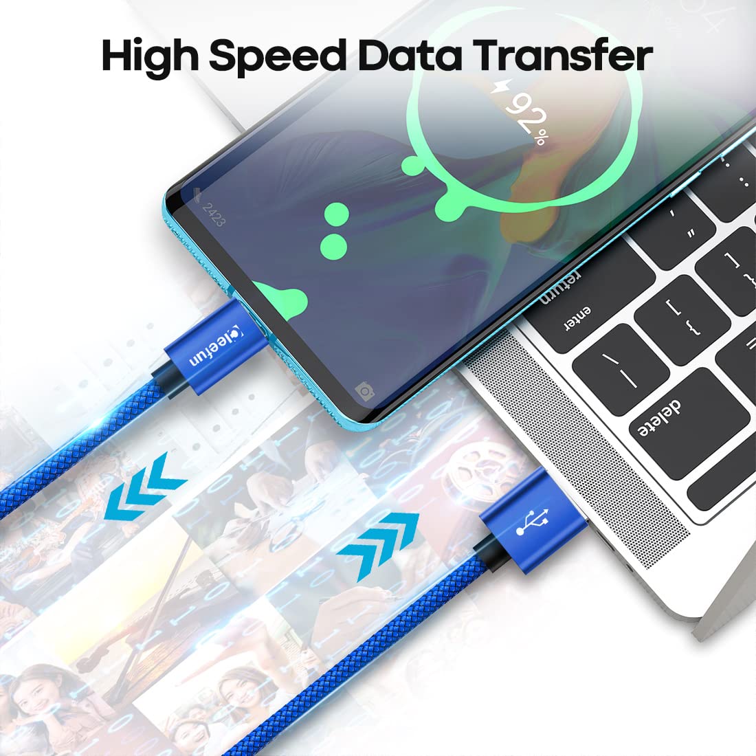 USB C Cable 6ft 5pack CLEEFUN | USB A to USB C Fast Charging USBC Cable