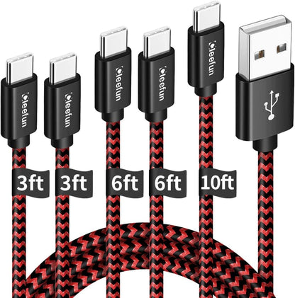 USB C Cable 6ft 5pack CLEEFUN | USB A to USB C Fast Charging USBC Cable