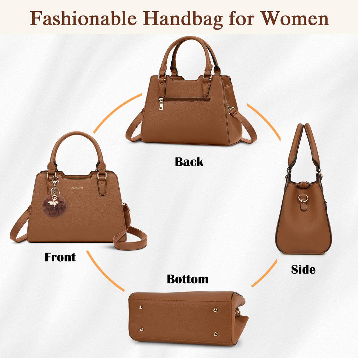 IGOLUMON Top-Handle Handbag Leather Purses for Women Waterproof Crossbody Womens Handbags Anti Theft Tote Purse Ladies