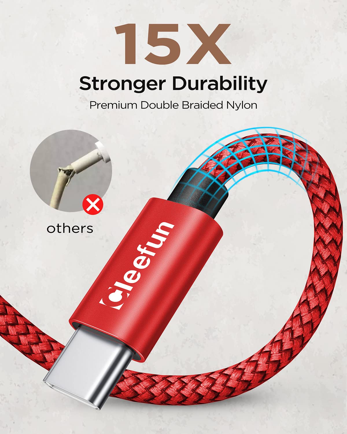 USB C Cable 6ft 5pack CLEEFUN | USB A to USB C Fast Charging USBC Cable