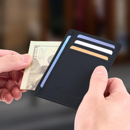 Slim Wallet, Leather, RFID Blocking Medium Size