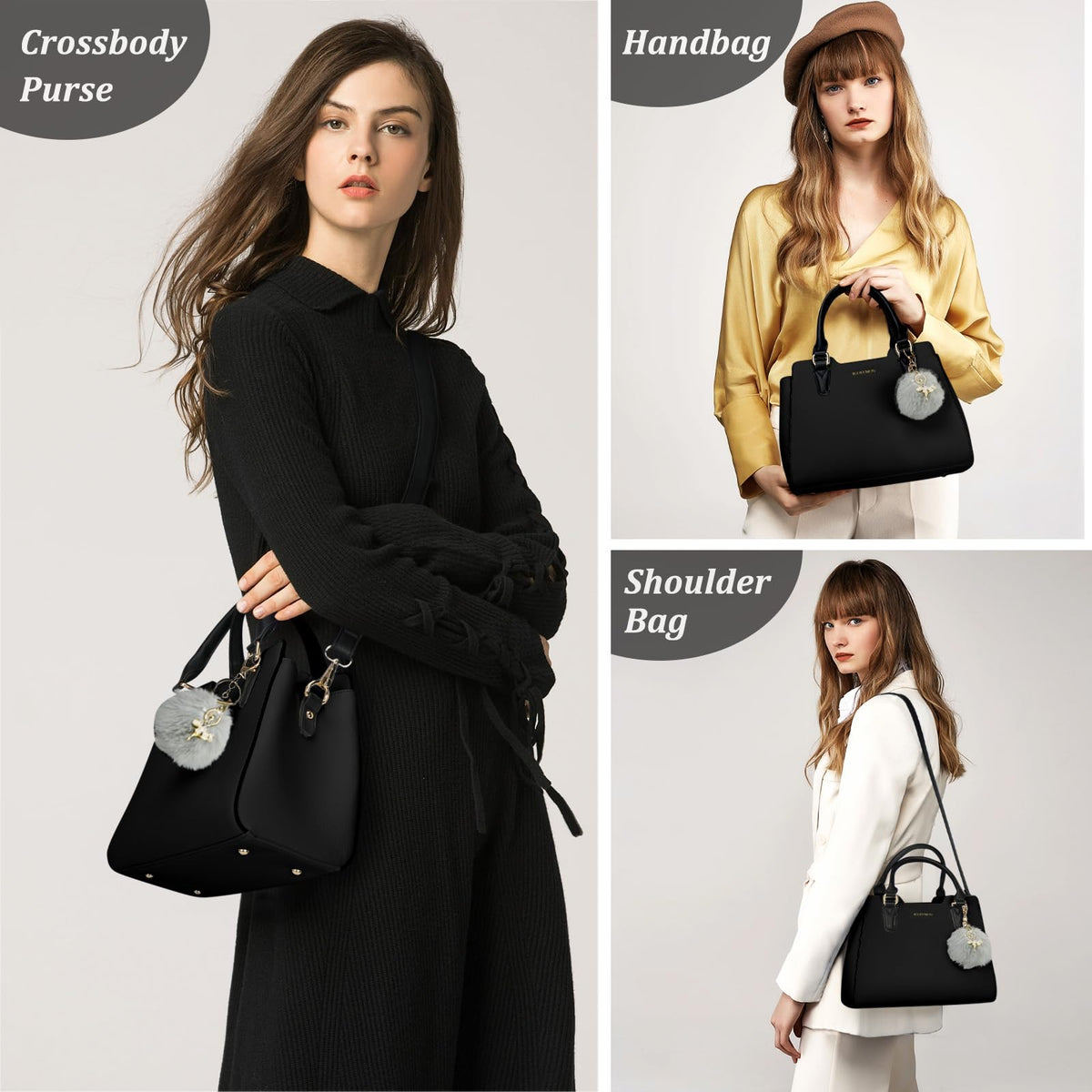 IGOLUMON Top-Handle Handbag Leather Purses for Women Waterproof Crossbody Womens Handbags Anti Theft Tote Purse Ladies
