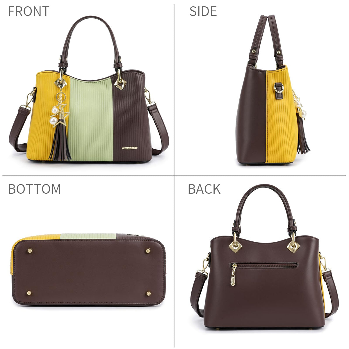 Pomelo Best Handbags for Women with Multiple Internal Pockets in Pretty Color Combination