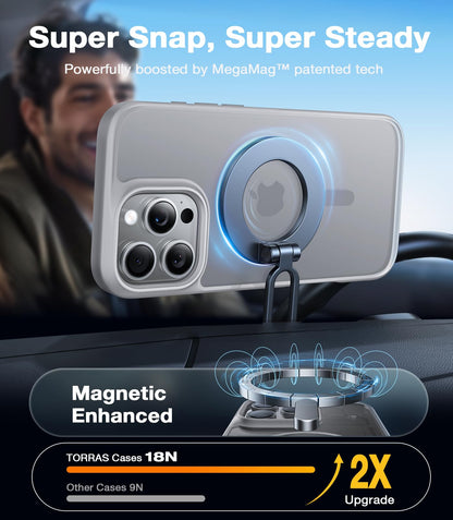 TORRAS Stronger Magnetic &amp; Shockproof for iPhone 17 Pro Max Case, Deep Blue