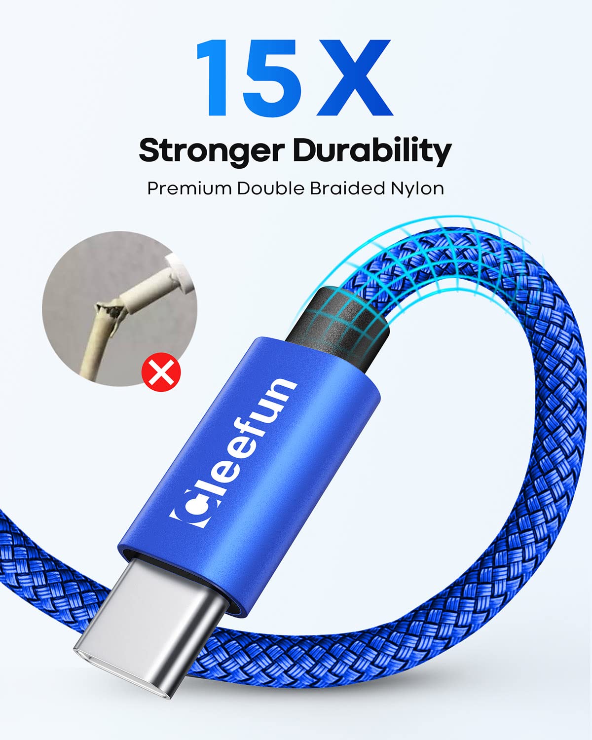 USB C Cable 6ft 5pack CLEEFUN | USB A to USB C Fast Charging USBC Cable