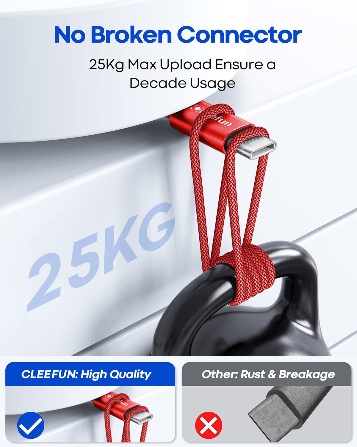 USB C Cable 6ft 5pack CLEEFUN | USB A to USB C Fast Charging USBC Cable