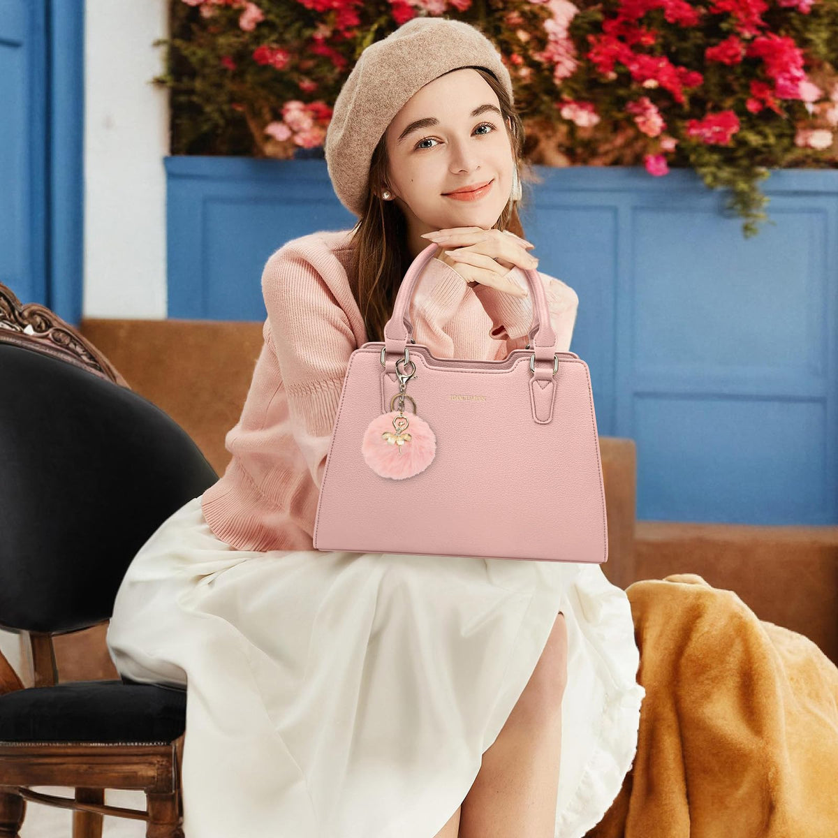 IGOLUMON Top-Handle Handbag Leather Purses for Women Waterproof Crossbody Womens Handbags Anti Theft Tote Purse Ladies