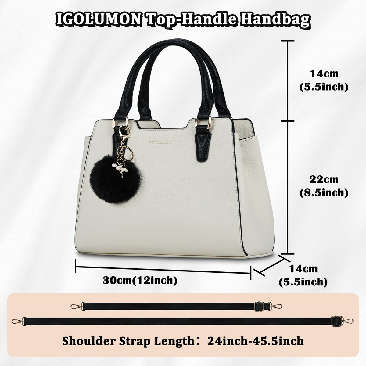IGOLUMON Top-Handle Handbag Leather Purses for Women Waterproof Crossbody Womens Handbags Anti Theft Tote Purse Ladies