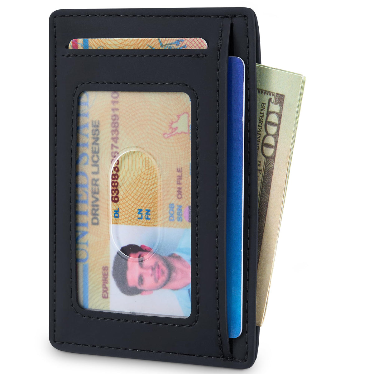 Slim Wallet, Leather, RFID Blocking Medium Size
