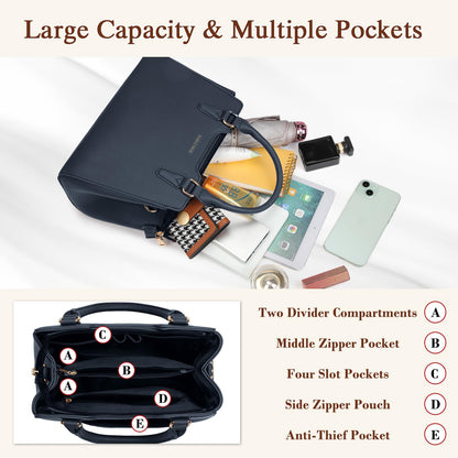 IGOLUMON Top-Handle Handbag Leather Purses for Women Waterproof Crossbody Womens Handbags Anti Theft Tote Purse Ladies