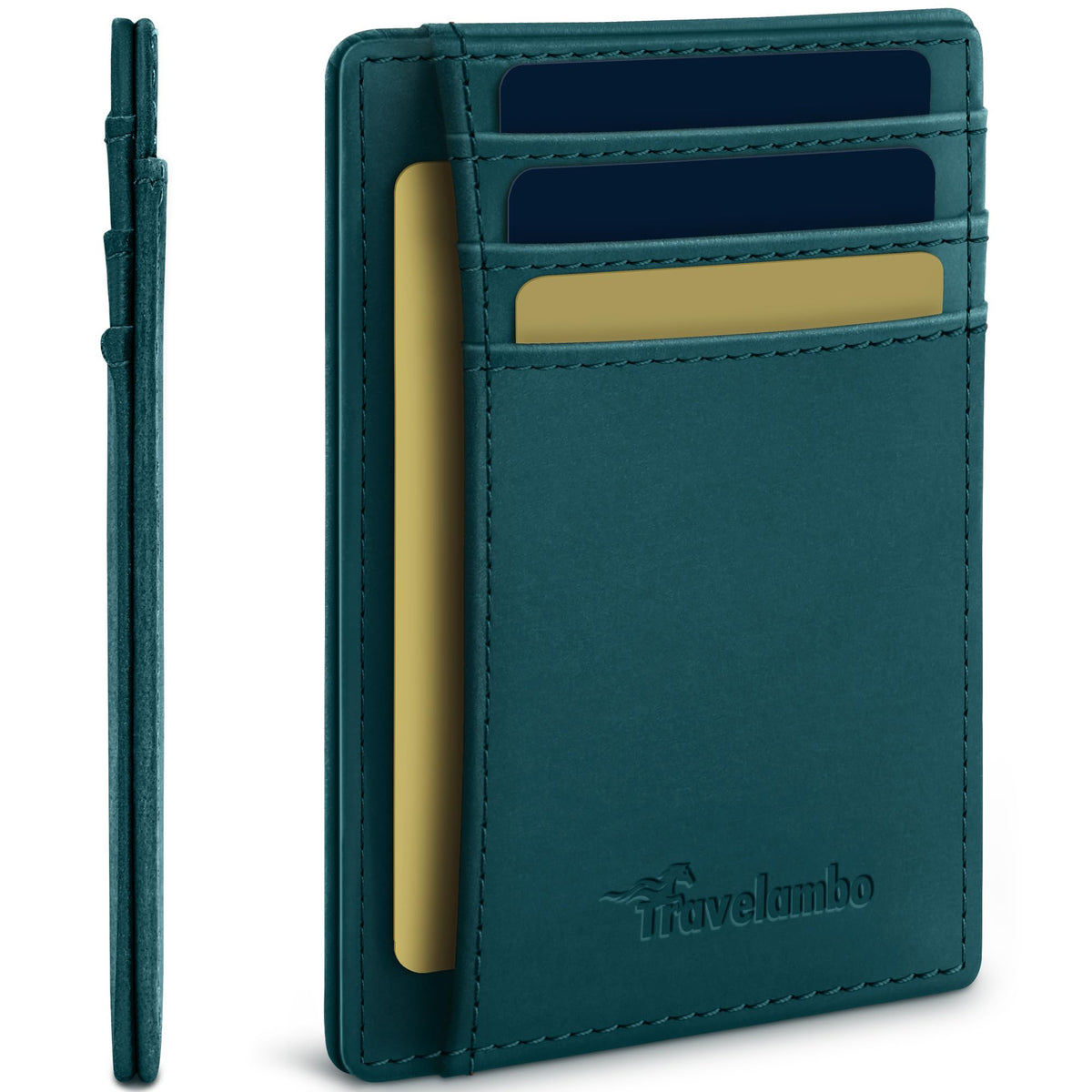 Slim Wallet, Leather, RFID Blocking Medium Size