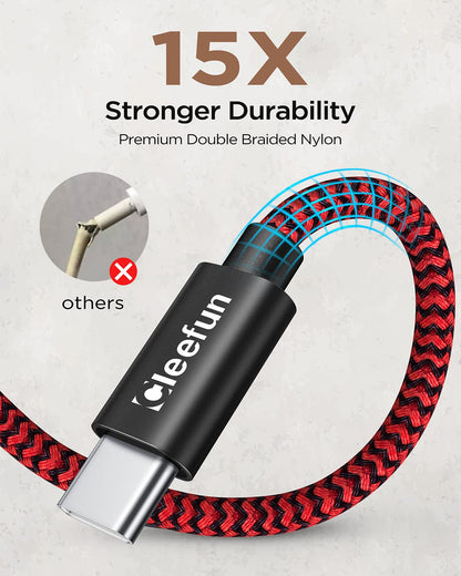 USB C Cable 6ft 5pack CLEEFUN | USB A to USB C Fast Charging USBC Cable