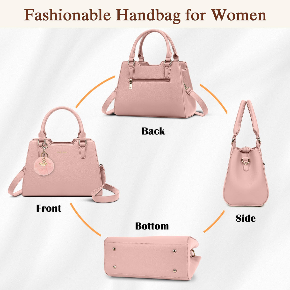 IGOLUMON Top-Handle Handbag Leather Purses for Women Waterproof Crossbody Womens Handbags Anti Theft Tote Purse Ladies