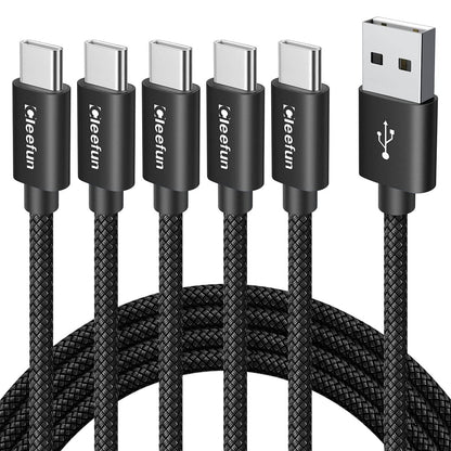 USB C Cable 6ft 5pack CLEEFUN | USB A to USB C Fast Charging USBC Cable