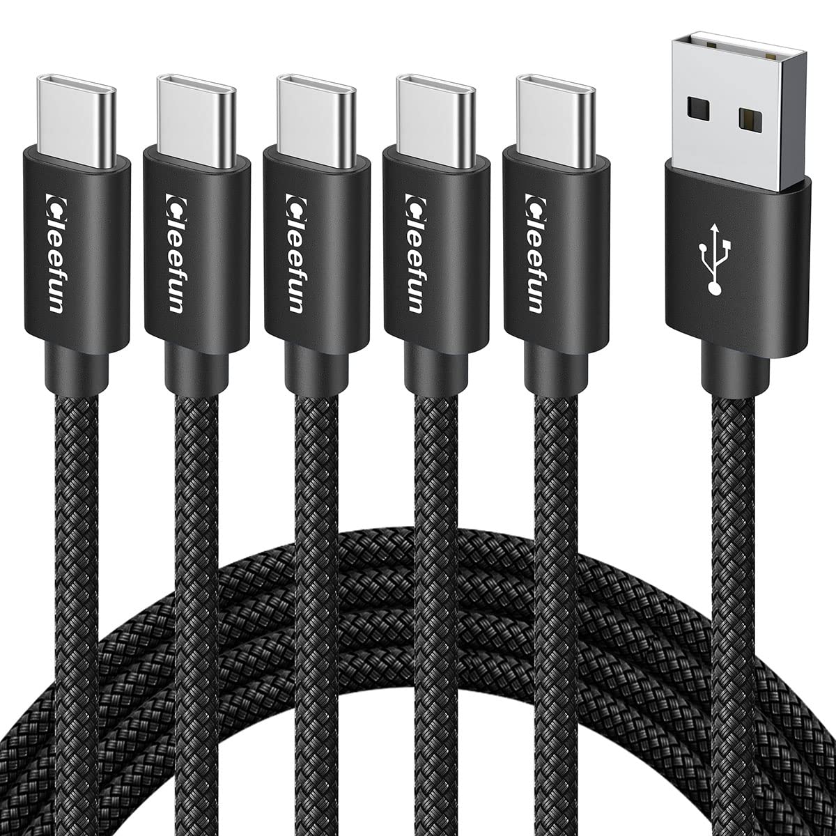 USB C Cable 6ft 5pack CLEEFUN | USB A to USB C Fast Charging USBC Cable