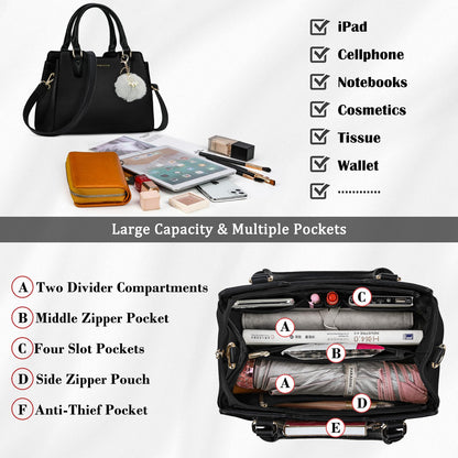 IGOLUMON Top-Handle Handbag Leather Purses for Women Waterproof Crossbody Womens Handbags Anti Theft Tote Purse Ladies