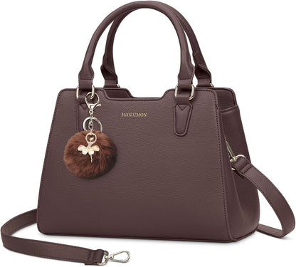 IGOLUMON Top-Handle Handbag Leather Purses for Women Waterproof Crossbody Womens Handbags Anti Theft Tote Purse Ladies