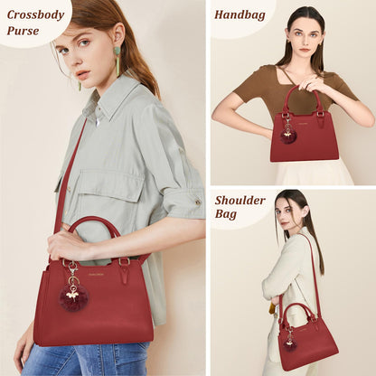 IGOLUMON Top-Handle Handbag Leather Purses for Women Waterproof Crossbody Womens Handbags Anti Theft Tote Purse Ladies