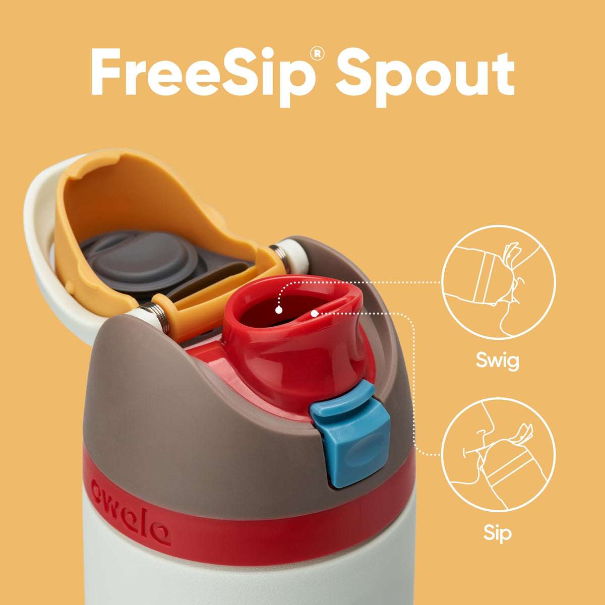 Owala FreeSip Insulated Stainless Steel Water Bottle with Straw for Sports and Travel, BPA-Free, 24oz, Foggy Tide