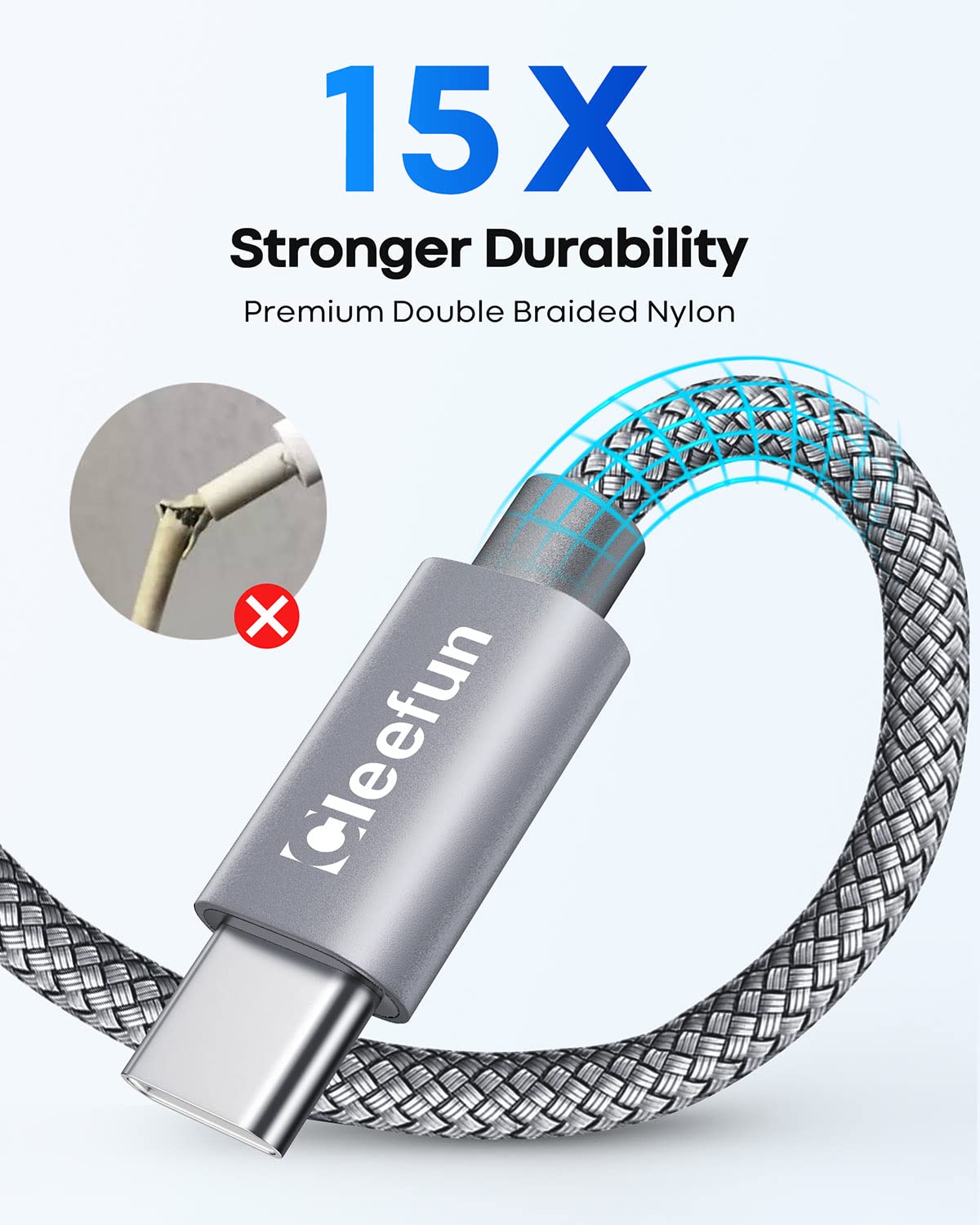 USB C Cable 6ft 5pack CLEEFUN | USB A to USB C Fast Charging USBC Cable