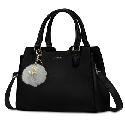 IGOLUMON Top-Handle Handbag Leather Purses for Women Waterproof Crossbody Womens Handbags Anti Theft Tote Purse Ladies