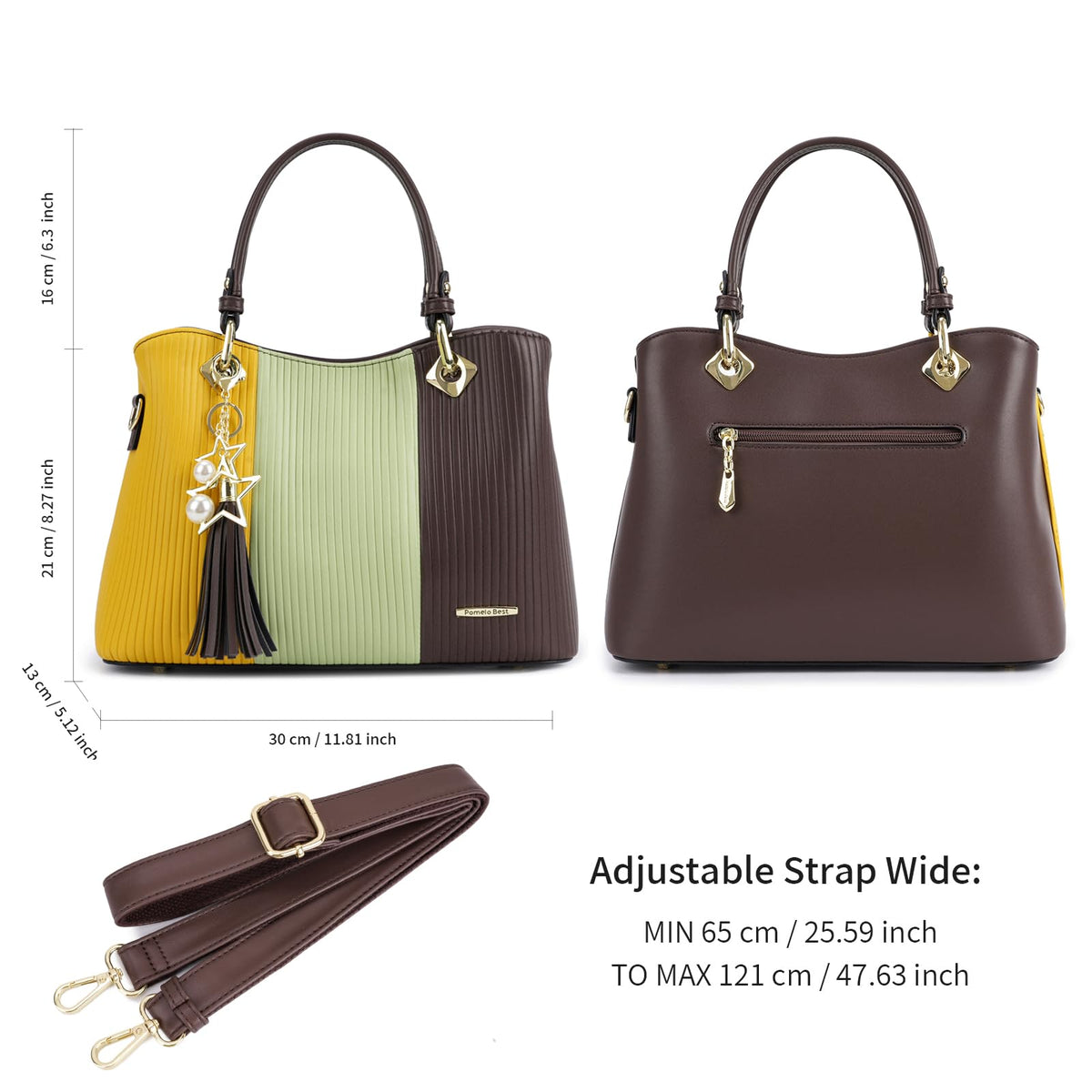 Pomelo Best Handbags for Women with Multiple Internal Pockets in Pretty Color Combination