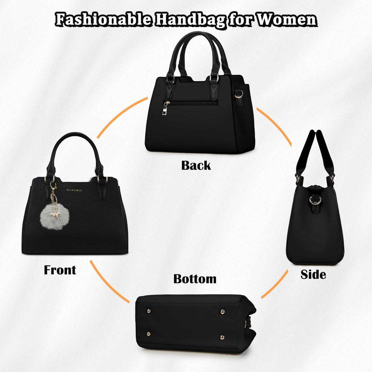 IGOLUMON Top-Handle Handbag Leather Purses for Women Waterproof Crossbody Womens Handbags Anti Theft Tote Purse Ladies