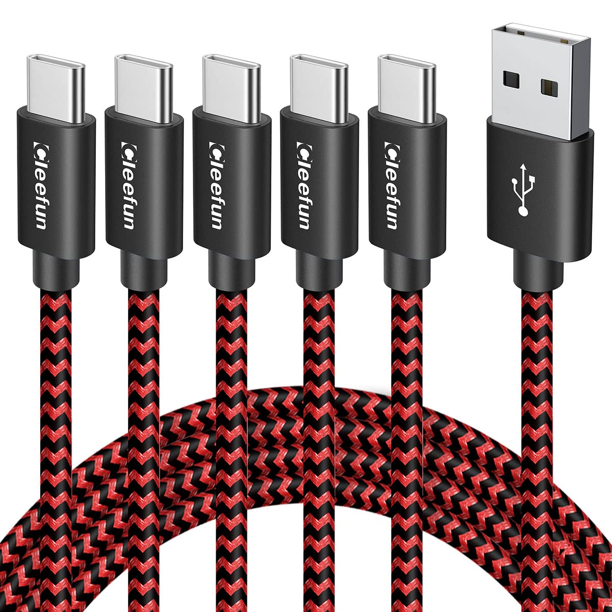 USB C Cable 6ft 5pack CLEEFUN | USB A to USB C Fast Charging USBC Cable