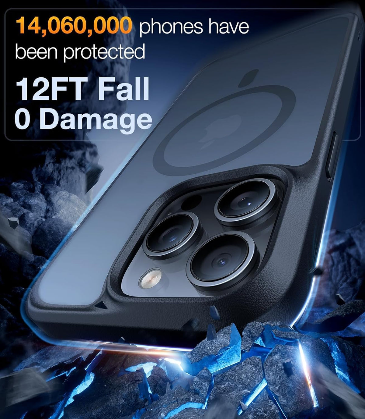 TORRAS Stronger Magnetic &amp; Shockproof for iPhone 17 Pro Max Case, Deep Blue