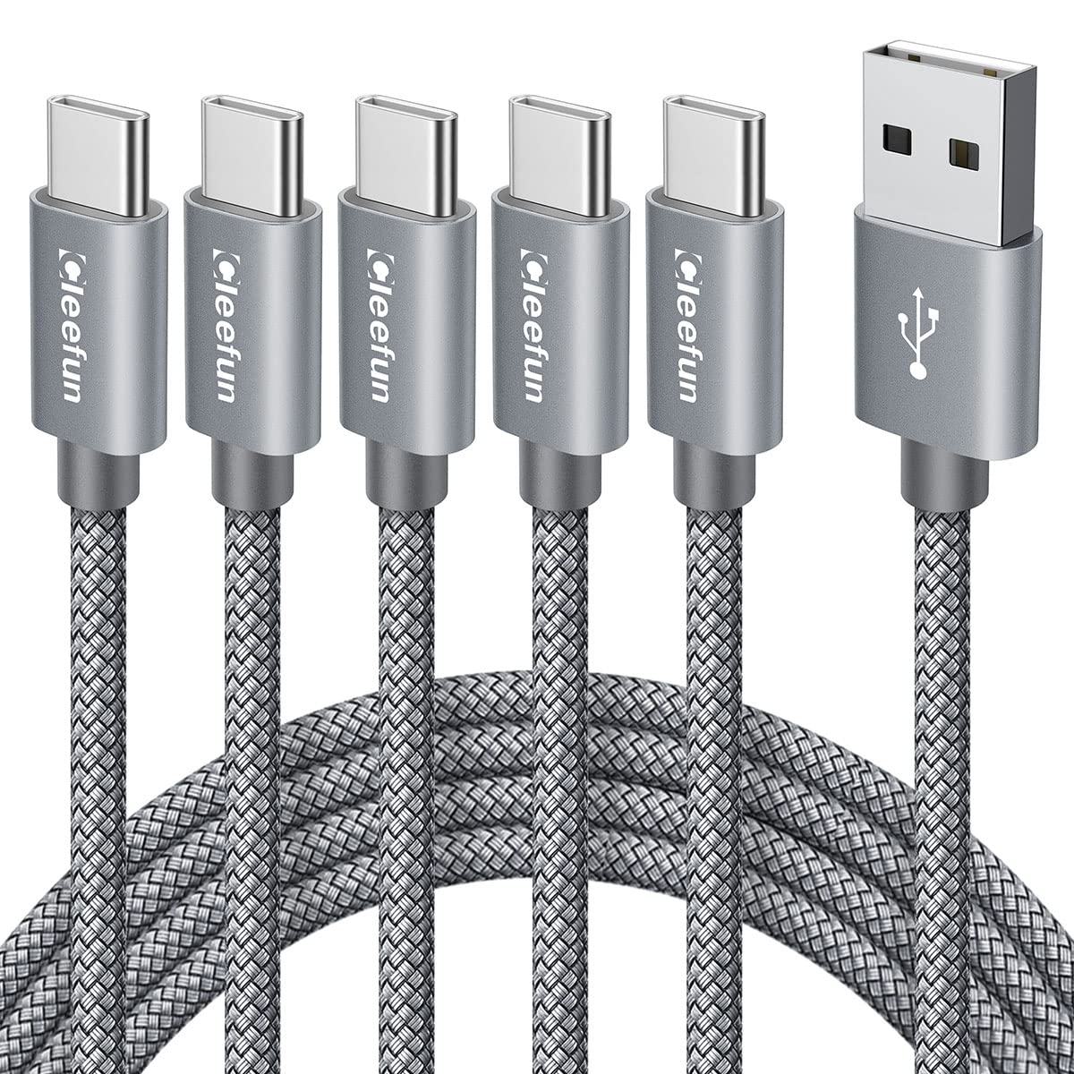 USB C Cable 6ft 5pack CLEEFUN | USB A to USB C Fast Charging USBC Cable
