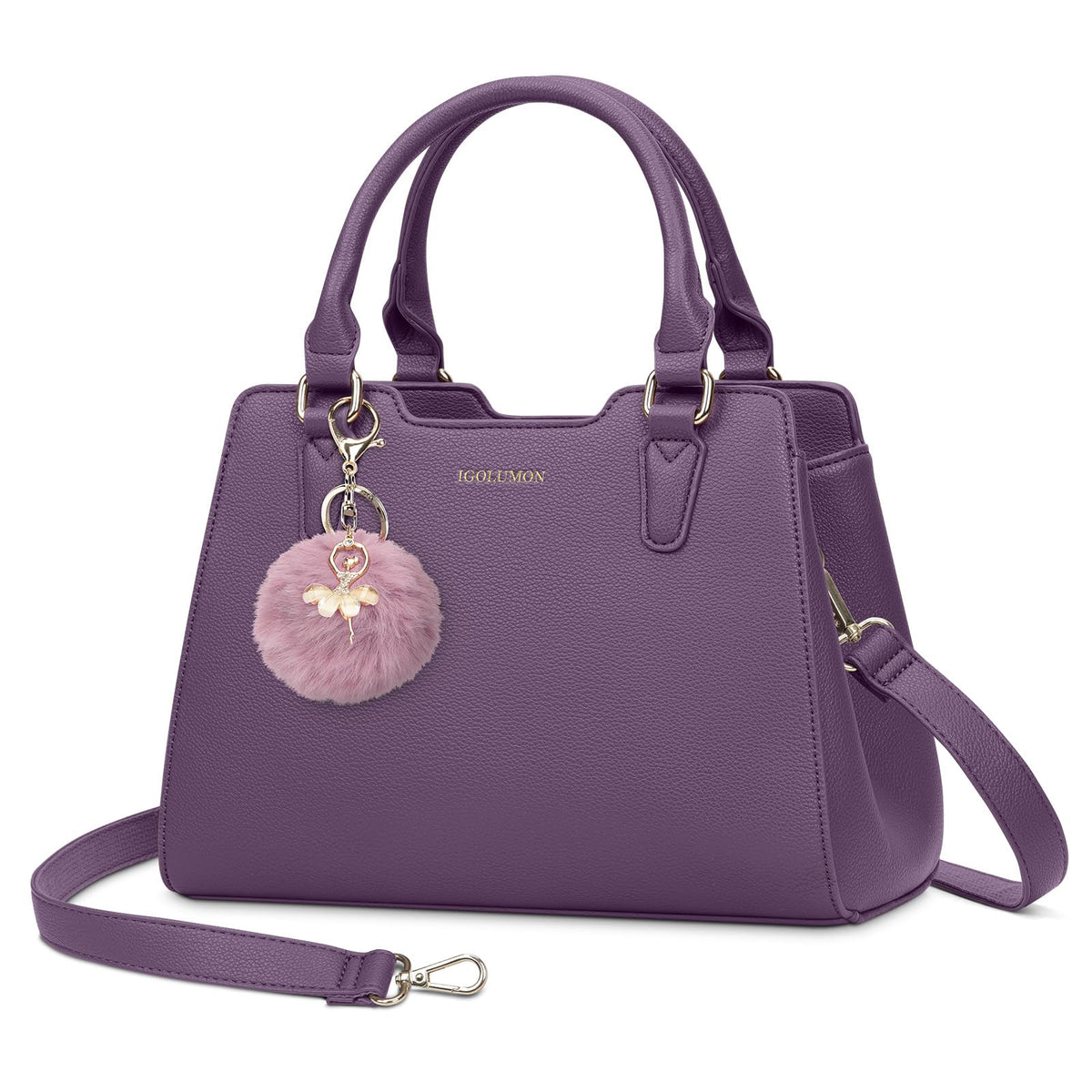 IGOLUMON Top-Handle Handbag Leather Purses for Women Waterproof Crossbody Womens Handbags Anti Theft Tote Purse Ladies