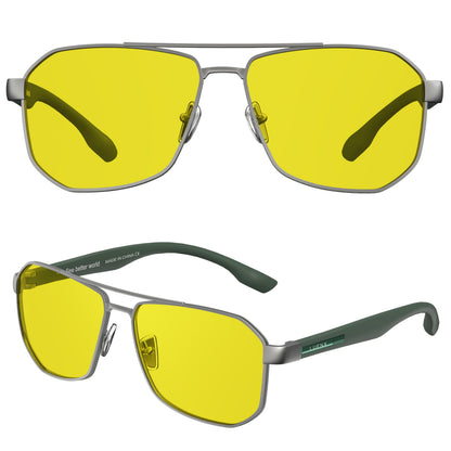 LUENX Aviator Polarized Sunglasses for Men: Square UV400 Driving