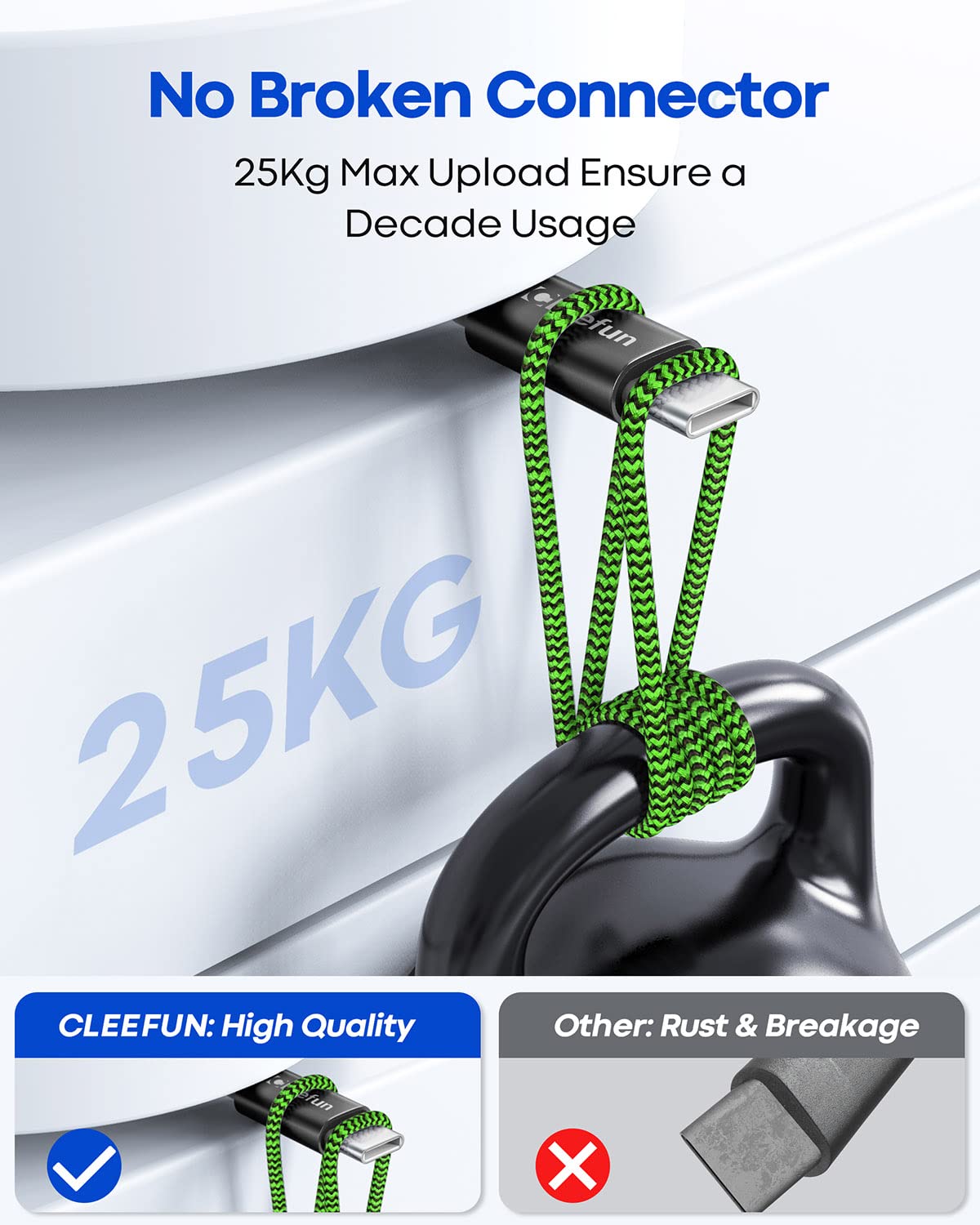 USB C Cable 6ft 5pack CLEEFUN | USB A to USB C Fast Charging USBC Cable