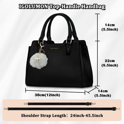 IGOLUMON Top-Handle Handbag Leather Purses for Women Waterproof Crossbody Womens Handbags Anti Theft Tote Purse Ladies