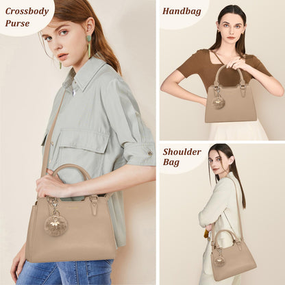 IGOLUMON Top-Handle Handbag Leather Purses for Women Waterproof Crossbody Womens Handbags Anti Theft Tote Purse Ladies