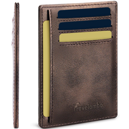 Slim Wallet, Leather, RFID Blocking Medium Size