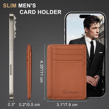 Slim Wallet, Leather, RFID Blocking Medium Size