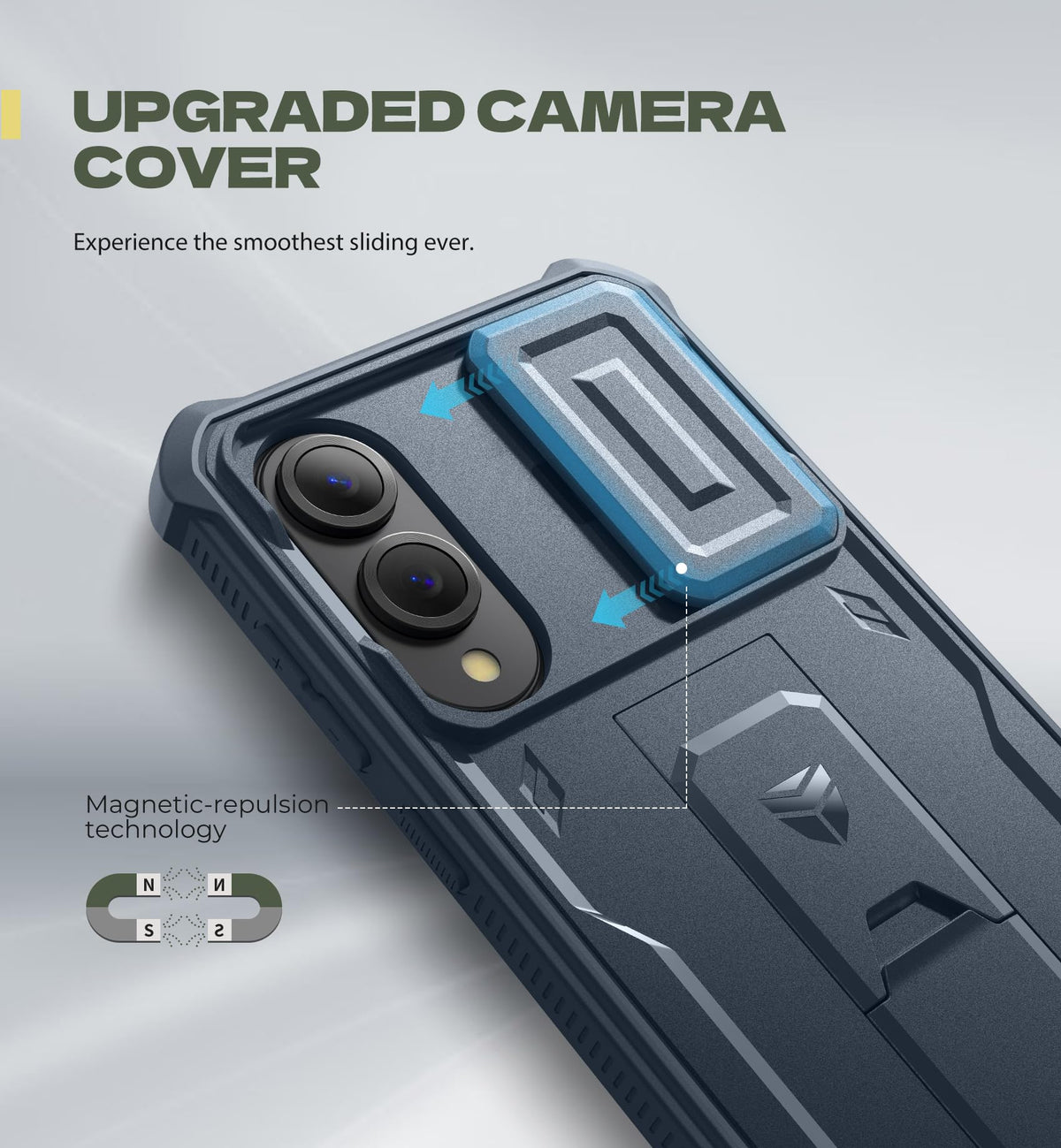 Dexnor for Samsung Galaxy S25 Ultra Case with Built-in Slide Camera Cover &amp; Screen Protector &amp; Kickstand, Heavy-Duty Shockproof Rugged Case Full-Body Bumper Protective Cover - Black