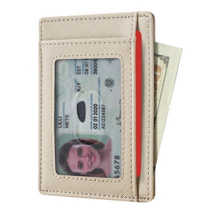 Slim Wallet, Leather, RFID Blocking Medium Size