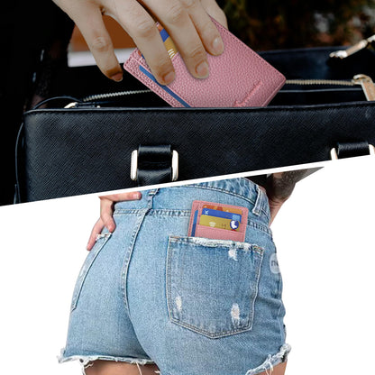 Slim Wallet, Leather, RFID Blocking Medium Size