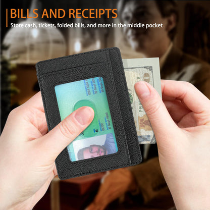 Slim Wallet, Leather, RFID Blocking Medium Size