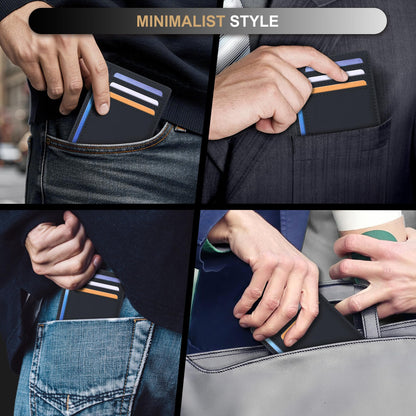 Slim Wallet, Leather, RFID Blocking Medium Size