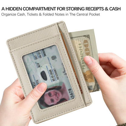 Slim Wallet, Leather, RFID Blocking Medium Size