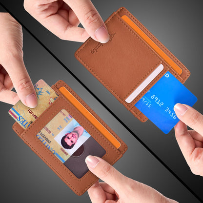 Slim Wallet, Leather, RFID Blocking Medium Size