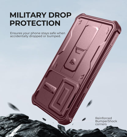 Dexnor for Samsung Galaxy S25 Ultra Case with Built-in Slide Camera Cover &amp; Screen Protector &amp; Kickstand, Heavy-Duty Shockproof Rugged Case Full-Body Bumper Protective Cover - Black