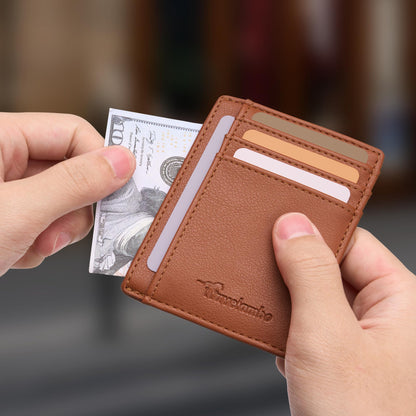 Slim Wallet, Leather, RFID Blocking Medium Size