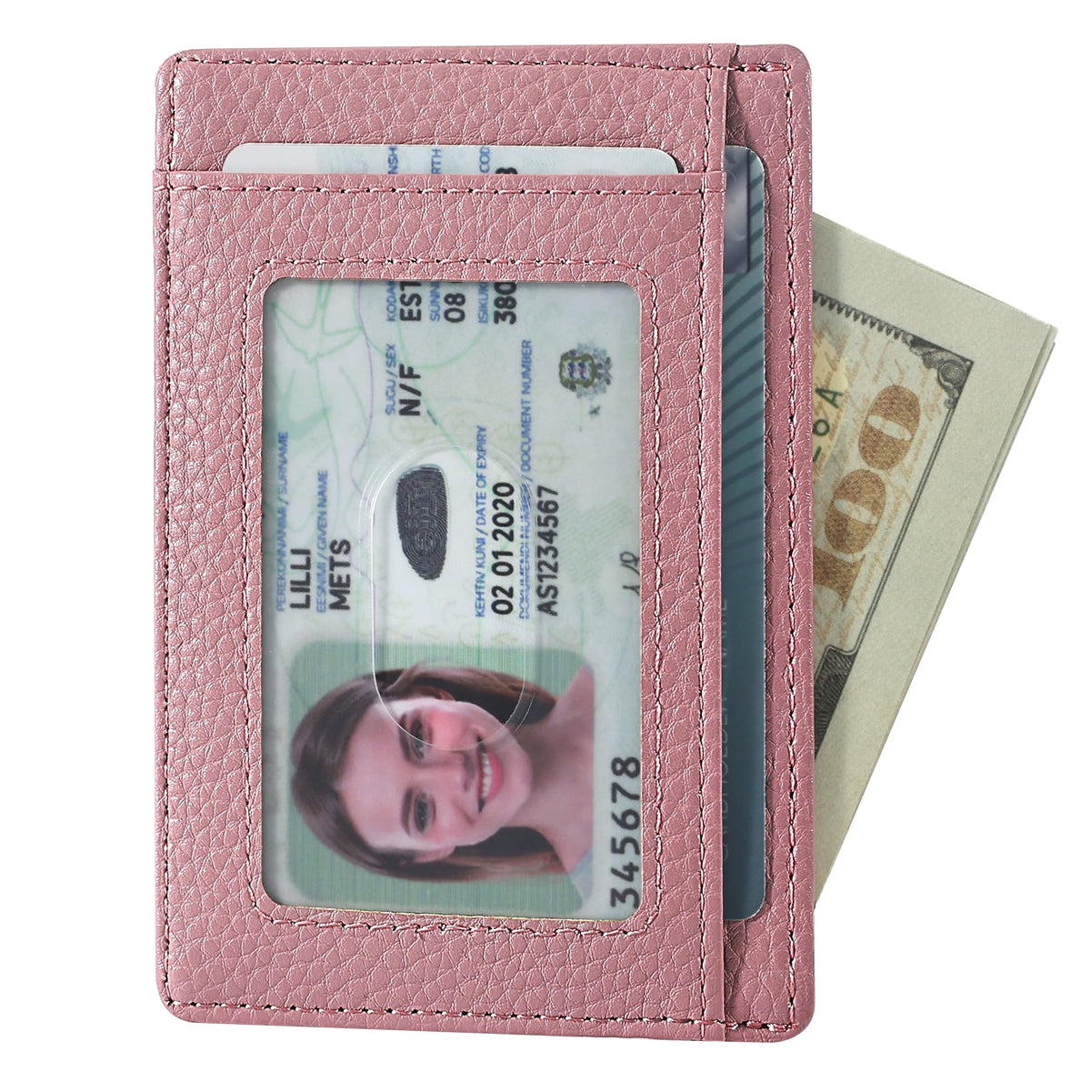 Slim Wallet, Leather, RFID Blocking Medium Size