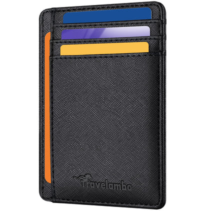 Slim Wallet, Leather, RFID Blocking Medium Size