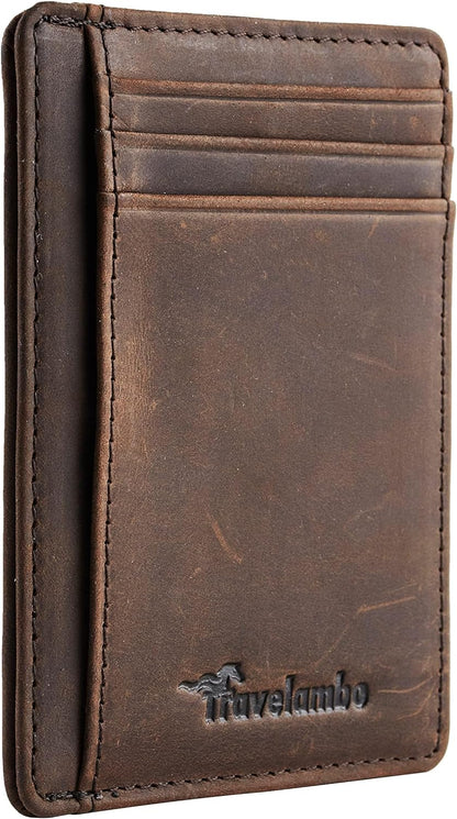 Slim Wallet, Leather, RFID Blocking Medium Size